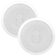 Pyle 8 Inch 2 Way Indoor/Outdoor Waterproof Wall Ceiling Speakers, Pair