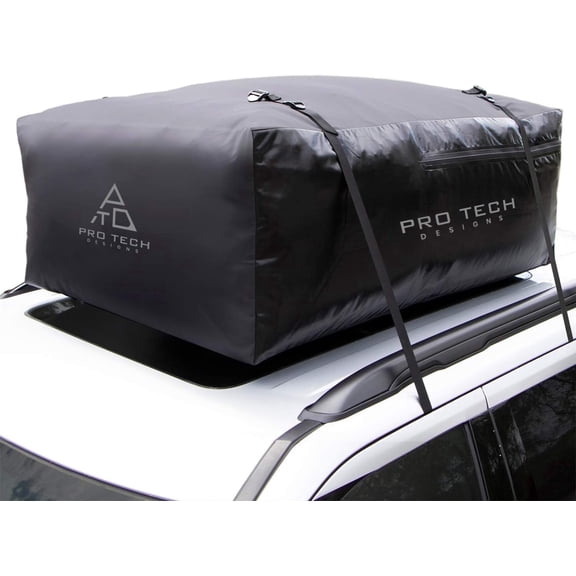 Voyager - 18 Cubic Feet Waterproof Rooftop Cargo Carrier for Top of Vehicle, Attaches With or Without Roof Rack