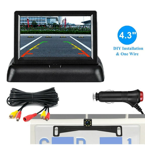 4.3in Foldable LCD Display Monitor Car Rear View Backup LED Night Camera