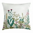 thumbnail image 1 of Spring Throw Pillow Cushion Cover, Wildflower Composition with Colorful Spring Season Blooms Herbs and Folaige Leaves, Decorative Square Accent Pillow Case, 16 X 16 Inches, Multicolor, by Ambesonne, 1 of 2