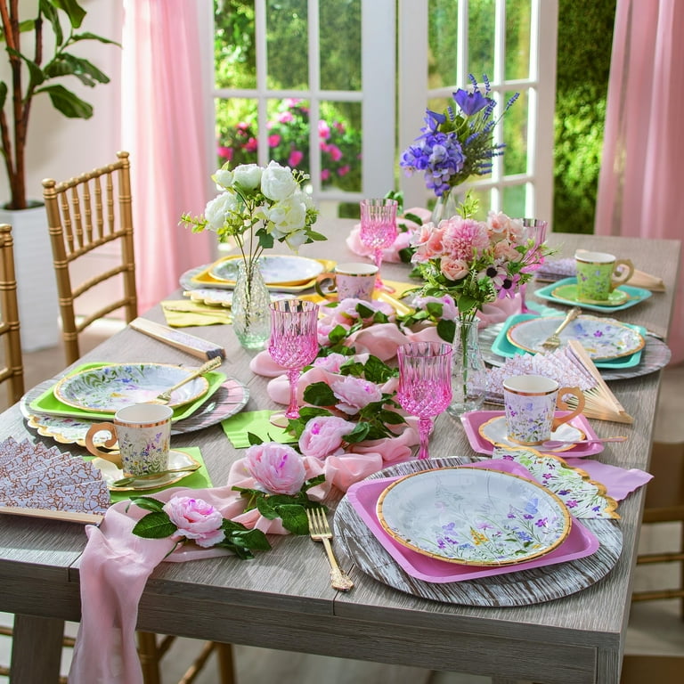 Fun Express Elegant Bulk Drinking Disposable Set, 12 Pieces Pink