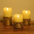 thumbnail image 5 of HomWamee Flameless Candles , Flickering Hemp Rope  with Remote Timer-3D , Set of 3  Battery Powered, 5 of 6