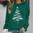 thumbnail image 5 of Nmnitkp Sweatshirt For Women Round Neck Christmas Printed Sweatshirt Long Sleeved Top Sweatshirt Green,XL, 5 of 5
