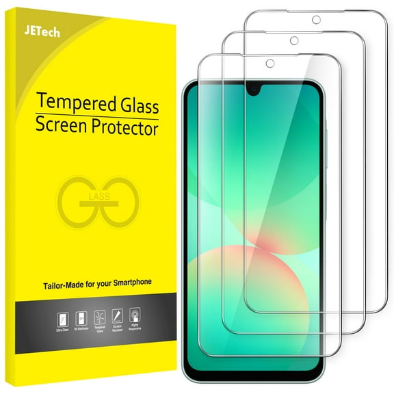 JETech Screen Protector for Samsung Galaxy A26 5G, 9H Tempered Glass Film, Anti-Scratch, HD Clear, 3-Pack