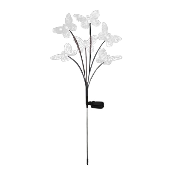 Leodye 1PCS Solar Butterfly Lamp , LED Solar Flower Light Transparent Combination Ground Lamp for Outdoor Garden Yard -30IN