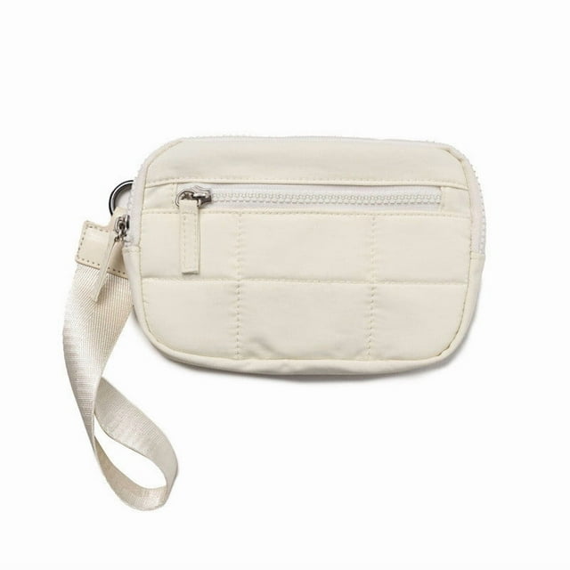 Staron Wristlet Wallet under $5! Nylon Quilted Strap with 3 Zipper Compartments Travel Card Holder Secure Storage Organizer for Women Daily Use Compact Design Lightweight Portable