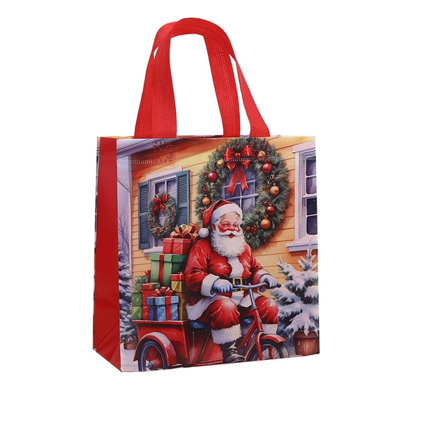 Bolsas de Regalo de Navidad Bolsa de Compras de Papel Rojo de Navidad Bolsa de Envoltura de Regalo de Vacaciones Bolsas de Regalo Pequeñas