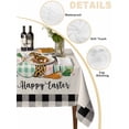 thumbnail image 3 of Happy Easter Bunny Tablecloth Rectangle Table Cloth 60x84, Waterproof Tablecloth Outdoor Table Cloth, Floral Eggs Black White Buffalo Washable Table Cover for Kitchen Dinning Party, 3 of 8
