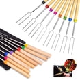 thumbnail image 1 of Amerteer 8 Pack Roasting Sticks,Marshmallow Sticks Kit Extending Roaster 32 Inch Telescoping Stainless Steel. Smores Skewers & Hot Dog Forks Kids Camping Campfire Fire Pit Accessories, 1 of 7
