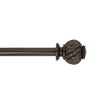 Mainstays 3/4" Bronze Knob Single Curtain Rod, 30-84", Bronze