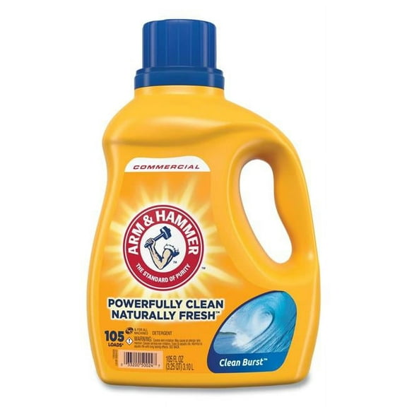 Arm & Hammer CDC3320050024 105 oz Dual HE Clean-Burst Liquid Laundry Detergent - Case of 4