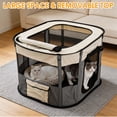 thumbnail image 6 of Portable Pet Playpen for Dog Cats Rabbits, Pop Up Dog Kennel with Removable Zipper Top, Indoor Outdoor Dog Crate with Carrying Case for Camping Travel (L, Grey), 6 of 8