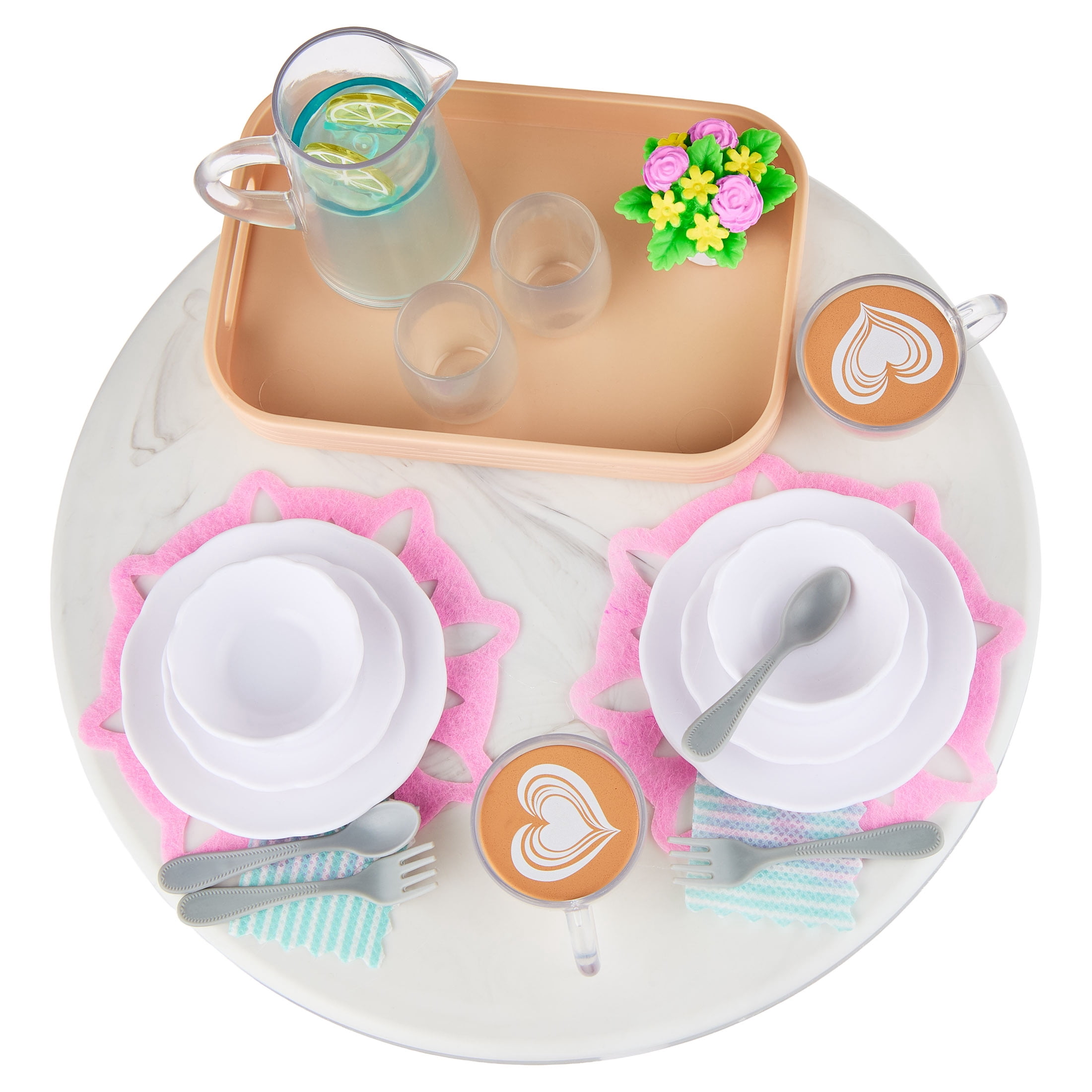 My Life As Dining Room Table and Chairs Play Set for 18-Inch Dolls, 24 Pieces