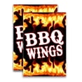 thumbnail image 1 of BBQ Wings (24" X 36") Vinyl Decal Only (Pack of 2) |Sign|Sticker|Poster, 1 of 4