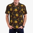 thumbnail image 2 of Balery Sunflowers Leaves Printed Men’s Short Sleeve Polo Shirt, Midweight Men's Shirt,Golf Polo shirts -XX-Large, 2 of 8
