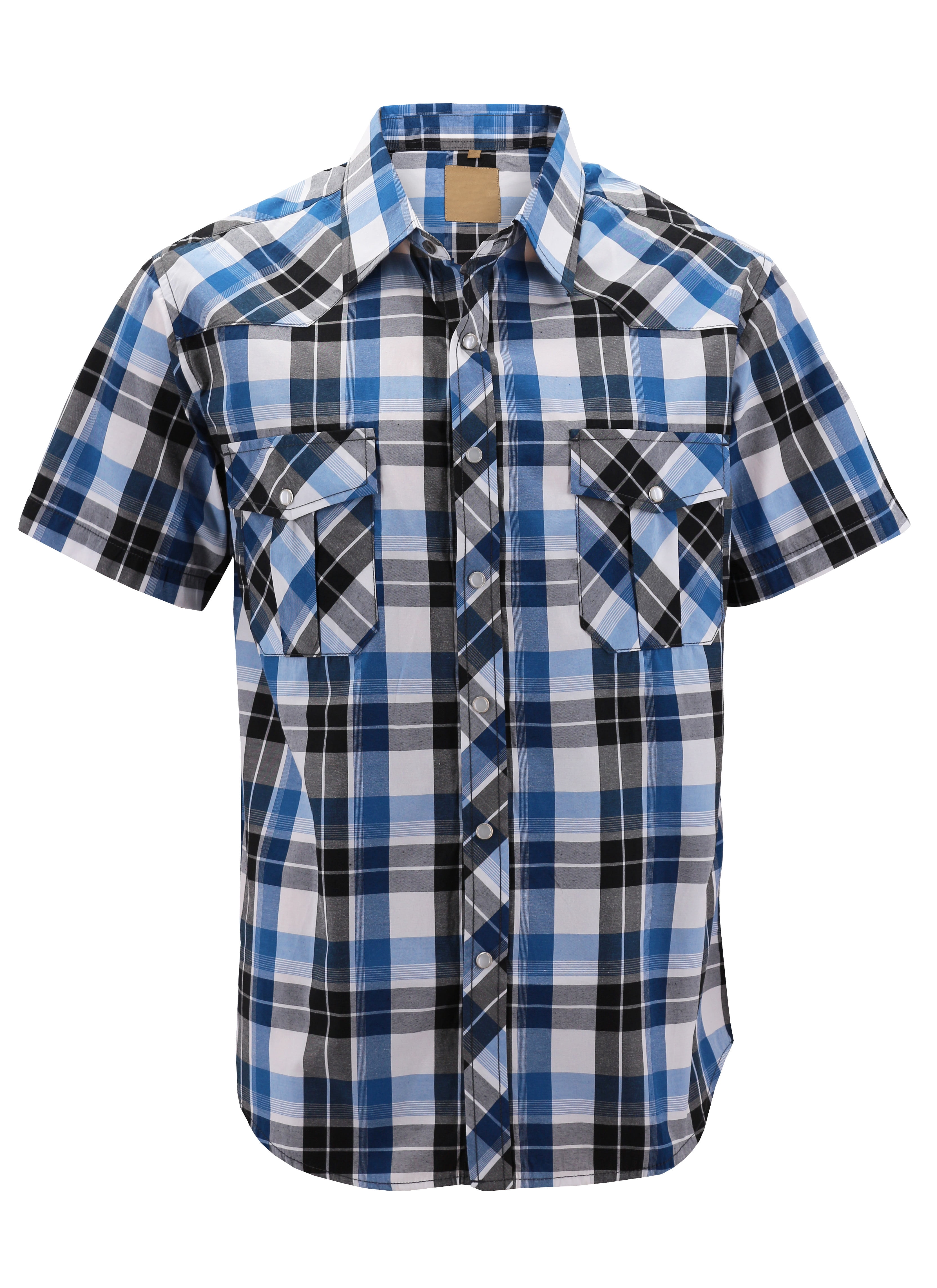 5XL Rodeo Shirt Men's Western Plaid Short Sleeve Cowboy Pearl Snap Shirt Size S 