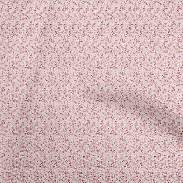 oneOone Velvet Light Pink Fabric Floral Craft Projects Decor Fabric Printed By The Yard 58 Inch Wide