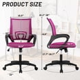 thumbnail image 2 of CL.HPAHKL Mesh Office Chair with Wheels, Adjustable Ergonomic Computer Desk Chair with Lumbar Support & Armrest, Comfortable Swivel Rolling Chair for Home Office Work Study, 2 Pack, Pink, 2 of 7