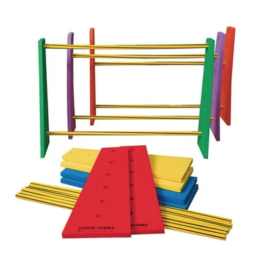 S&S Worldwide Adjustable Height Hurdles.  Great for Field Day, PE Classes, and Backyard Fun for Kids.  Also Suitable for Dog Training and Rehab. Includes 12 sides and 12 Cross Bars to make 6 Hurdles.