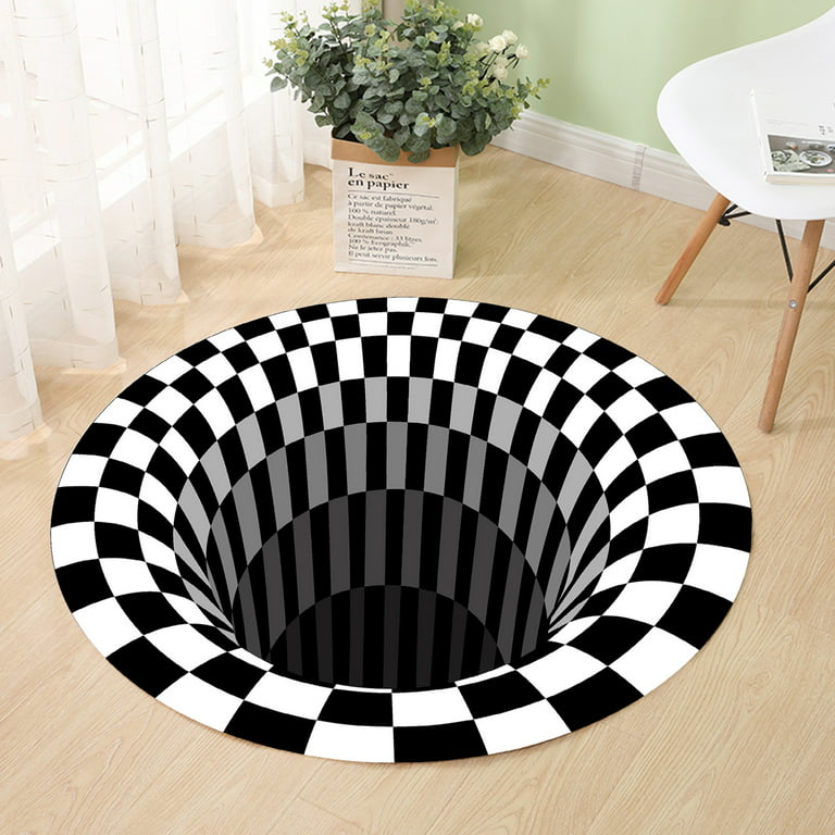 Illusion Black Hole Vortex Doormat Non-Slip Door Mat Waterproof