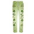 thumbnail image 4 of Domuza Mens St Patricks Day Pajamas Pants Shamrock Clover Elastic Waist Drawstring Home Trousers Soft Relaxed Fit Lounge Sleepwear with Pockets Fluorescent Green S, 4 of 5
