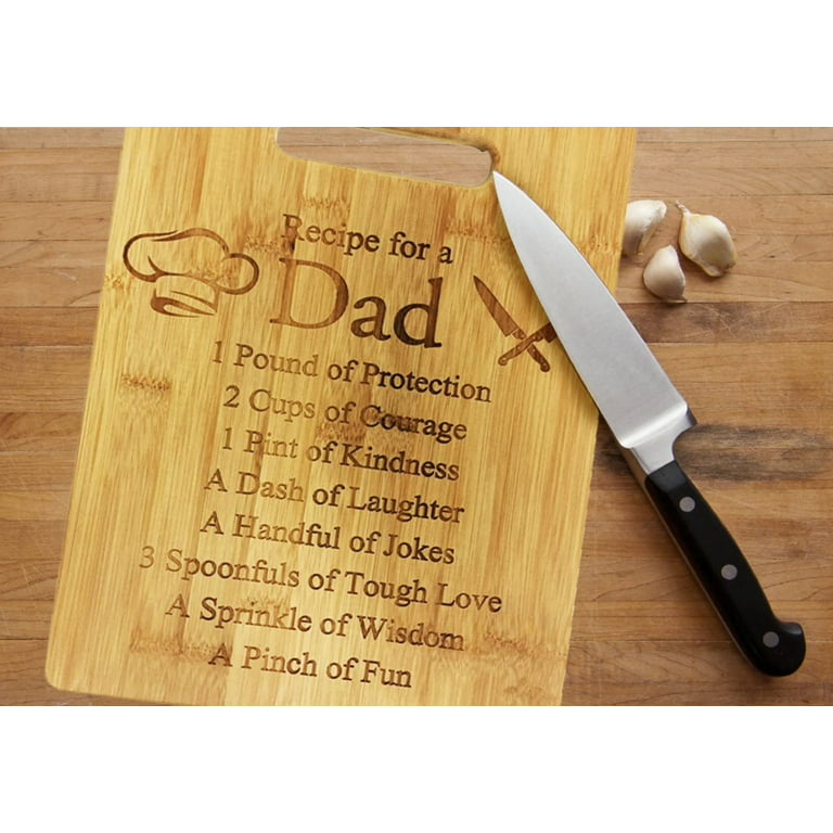 Personalized Large Bamboo Wood Cutting Board Floral Quote (14x10