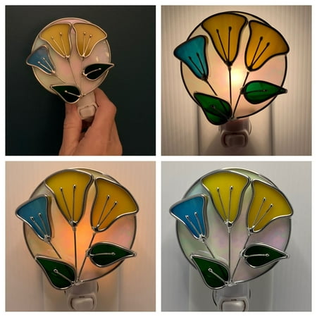 

in Yellow and Blue Stained Glass Nightlight - Free Shipping - Made in USA