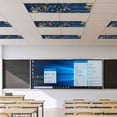 thumbnail image 4 of Fluorescent Light Covers 2 Pack 4x2 ft Retro Blue Plant Ceiling Light Covers Yellow Flower Leaf Light Filters for Classroom, Office & Home, Drop Ceiling Light Covers, 4 of 8