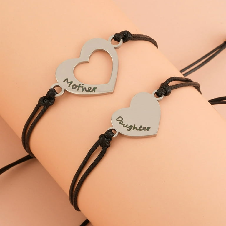 Mother daughter heart bracelets deals