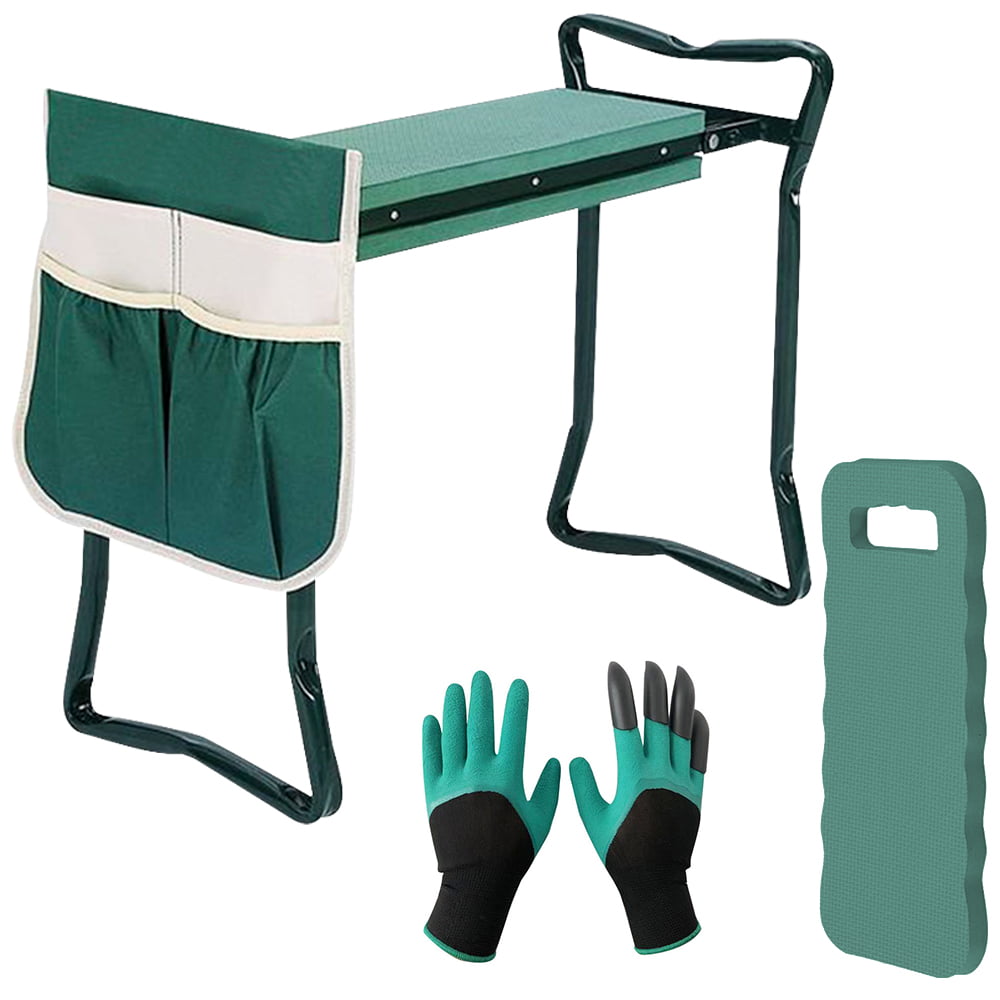 1X Folding Garden Bonus Tool Pouch Portable Stool Pad Chair Multi Bag 