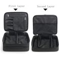 thumbnail image 3 of Travel Makeup Case - Double Layer Cosmetic Bags -Two Storage Your cosmetics- Multifunction Portable Train Makeup Case for Womens (Black), 3 of 5