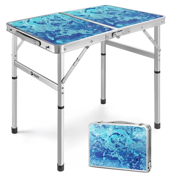 Mesa plegable VILLEY de 61 cm, portátil, aluminio, pequeña