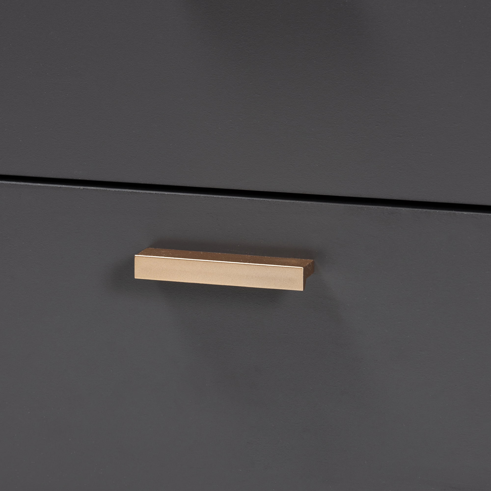 Baxton Studio Kelson Modern and Contemporary Dark Grey and Gold Finished Wood 2-Drawer Nightstand