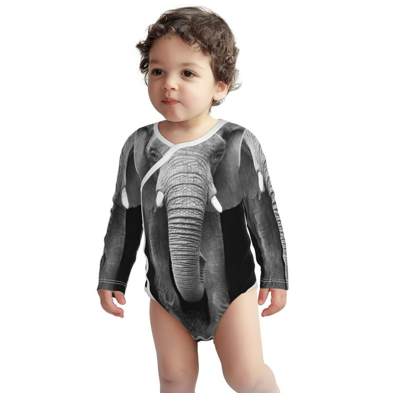 Xecao Indian Elephant Print Baby unisex-baby Cotton Long-sleeve Bodysuits-18 Months