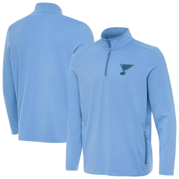 Men's Antigua Blue St. Louis Blues Perilous Quarter-Zip Sweatshirt