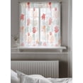 thumbnail image 5 of Red Orange Coastal Curtains 45 Inch Length,Sheer Curtains for Bedroom Living Room Window Nautical Summer Beach Coral Sea Turtle Rod Pocket Drapes Kitchen Curtains Small Half Window 42"x45" 2 Panels, 5 of 7