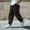 (Casual 40)Black, variant on Mens Summer Pants Fashion Trousers Casual Solid Color Loose Multi-Pocket Drawstring Workwear Belted Cargo Full Length Pants