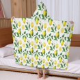 thumbnail image 5 of Yellow Lemon Fruit Slices White Pattern Hooded Bath Towel，60"x35" for Ages 3 To 12 Kids, Quick Dry Lightweight Soft Microfiber Hood Beach Towel Cover Up for Kids, 5 of 7