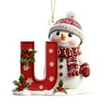 thumbnail image 2 of BingTong Snowman Christmas Ornaments, Cute Christmas Tree Letter Decoration Personalized Hanging Pendant, Indoor DIY Hanging Xmas Ornament U, 2 of 9