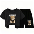 thumbnail image 3 of Teylalorva Boys Girls Graphic Outfits Short Sleeve T-Shirt and Cute Print Shorts Cotton Soft Summer Casual Trendy Sets 2 Piece Black Size 5t, 3 of 6