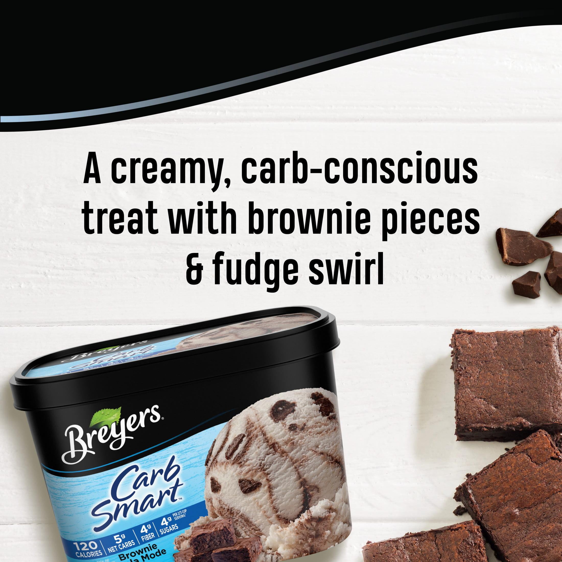 Breyers CarbSmart Brownie a La Mode Vanilla Ice Cream, Frozen Dairy Dessert, 48 oz