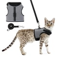 thumbnail image 4 of Arnés para caminar para mascotas, chaleco, correa segura para el pecho, acolchado, transpirable, decoración de entrenamiento, cuerda de tracción, accesorios para ropa, gris L Vogacara PT000592-04, 4 of 7