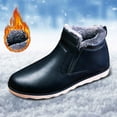 thumbnail image 2 of NOKIO Men'S Warm Fleece-Lined Winter Shoes Fashion Winter Men Snow Boots Round Toe Flat Bottom Non Slip Waterproof Side Zipper Plush Warm Comfortable Men'S Thermal Casual Shoes, 2 of 5