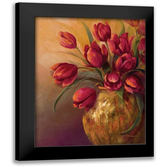Wacaster, Linda 12x14 Black Modern Framed Museum Art Print Titled - Crimson and Brass II
