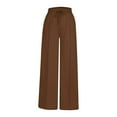 thumbnail image 5 of Women's Wide Leg Sweatpants Jogger Baggy Comfy Casual Pants Fashion Solid Color Lounge Running Sport Trouser Brown XX-Large, 5 of 5