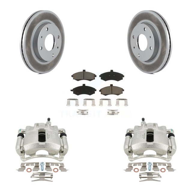 Transit Auto Front Disc Brake Caliper Coated Rotors and Ceramic Pads Kit for Car Hyundai Elantra KCG-100516C