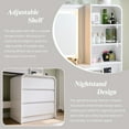 thumbnail image 6 of wow97e Modern Vanity Desk with Touch Screen LED Mirror, 55" Big Make Up Table with 5 Drawers , Wood Dressing Tablew/3 Color Available, Charging Station, 6 of 7