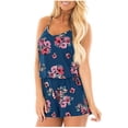 thumbnail image 2 of SuoKom Jumpsuits For Womens Floral Printed Pocket Strapless Playsuits Short Jumpsuit Rompers Womens Jumpsuits On Clearance, 2 of 8