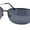 Gunmetal - Black, variant on Mens Luxury Rimless Rectangle Oval Metal Rim Sunglasses Gunmetal - Black