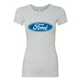 thumbnail image 2 of Wild Bobby, Ford Motors Blue Logo, Cars and Trucks, Women Slim Fit Junior Tee, Heather Grey, XX-Large, 2 of 4